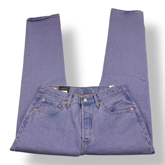 Levis 501 Original High Rise Straight Leg Jeans Pink Purple 12501-0471 31x32 NWT